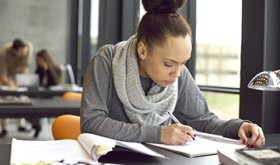 Student at a desk