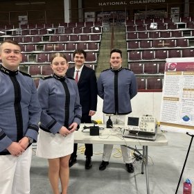 Four senior Norwich University engineering students combined their skills to build a prototype joystick for a client with cerebral palsy